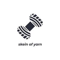 Vector sign skein of yarn symbol is isolated on a white background. icon color editable.