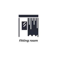 Vector sign fitting room symbol is isolated on a white background. icon color editable.