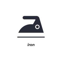 Vector sign iron symbol is isolated on a white background. icon color editable.