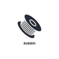 Vector sign bobbin symbol is isolated on a white background. icon color editable.