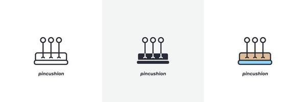 pincushion icon. Line, solid and filled outline colorful version, outline and filled vector sign. Idea Symbol, logo illustration. Vector graphics
