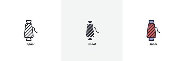 spool icon. Line, solid and filled outline colorful version, outline and filled vector sign. Idea Symbol, logo illustration. Vector graphics