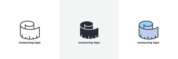 measuring tape icon. Line, solid and filled outline colorful version, outline and filled vector sign. Idea Symbol, logo illustration. Vector graphics