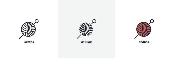 knitting icon. Line, solid and filled outline colorful version, outline and filled vector sign. Idea Symbol, logo illustration. Vector graphics