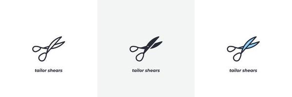 tailor shears icon. Line, solid and filled outline colorful version, outline and filled vector sign. Idea Symbol, logo illustration. Vector graphics