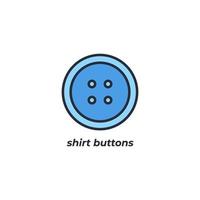 el símbolo de los botones de la camisa de signo vectorial está aislado en un fondo blanco. color de icono editable. vector