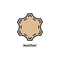 Vector sign leather symbol is isolated on a white background. icon color editable.