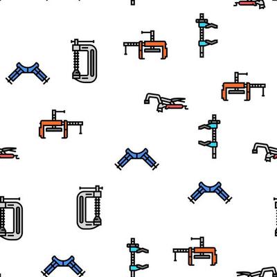 clamp vice grip tool metal vector seamless pattern