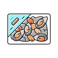 frozen mussel color icon vector illustration