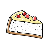 pastel de queso comida postre color icono vector ilustración