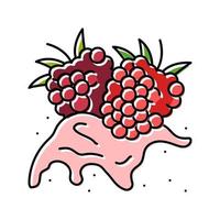 splash raspberry fruit berry color icon vector illustration