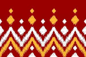 Abstract ethnic tribal pattern art. Ethnic ikat red seamless pattern. American and Mexican style. vector