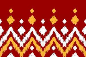 Abstract ethnic tribal pattern art. Ethnic ikat red seamless pattern. American and Mexican style. vector