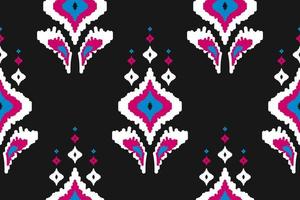 Fabric ikat pattern art. Geometric ethnic seamless pattern traditional. American, Mexican style. vector