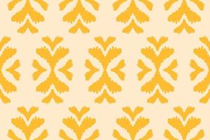 Abstract ikat yellow pattern art. Geometric ethnic ikat seamless pattern in tribal. Fabric Indian style. vector