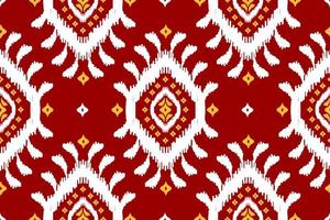 Abstract ikat red pattern art. Geometric ethnic ikat seamless pattern in tribal. American and Mexican style. vector