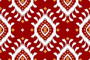 Abstract ikat red pattern art. Geometric ethnic ikat seamless pattern in tribal. American and Mexican style. vector