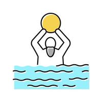 swimming exercise for elderly people color icon vector illustration