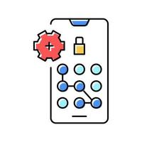 screen lock password color icon vector illustration