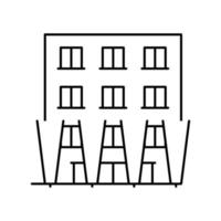 ilustración de vector de icono de línea de iluminación de edificio