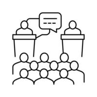 debate on forum line icon vector illustration