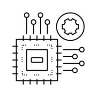 icono de línea de reparación de chips ilustración vectorial vector