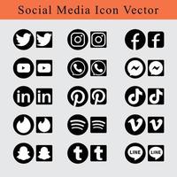 conjunto de iconos de redes sociales de aplicaciones populares con esquinas redondeadas y círculos. iconos de redes sociales diseños modernos para su diseño. conjunto de vectores eps.