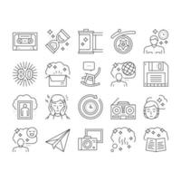 Nostalgia And Memory Collection Icons Set Vector