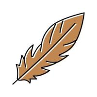 goose feather soft fluffy color icon vector illustration