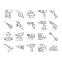 Tools For Building And Repair Icons Set Vector