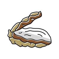 oyster opened shell color icon vector illustration