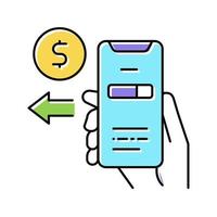 pay phone app color icon vector illustration