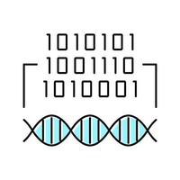 binary code genetic information color icon vector illustration