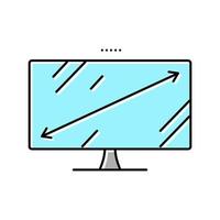 Ilustración de vector de icono de color de monitor de computadora diagonal