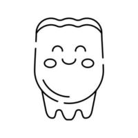 Ilustración de vector de icono de línea de diente feliz