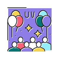 uv glow kids party color icon vector illustration