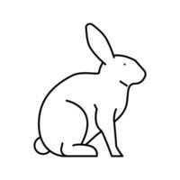 rabbit pet line icon vector illustration