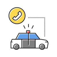 ilustración aislada de vector de icono de color de coche de policía