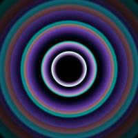 Mystic shiny concentric circles with colorful aberrations vector