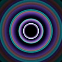 Mystic shiny concentric circles with colorful aberrations vector