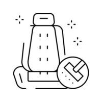 ilustración de vector de icono de línea de servicio de lavado de coches de limpieza de asientos de silla