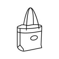ilustración de vector de icono de línea de bolso de mano