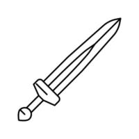 espada vikingo línea icono vector ilustración