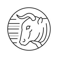 bull zodiac line icon vector illustration