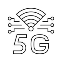 Ilustración de vector de icono de línea de red de alta velocidad 5g