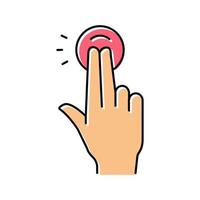 double tap with fingers on smartphone screen color icon vector illustration