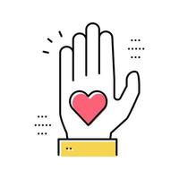 heart on palm color icon vector illustration