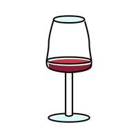 ilustración de vector de icono de color de copa de vino tinto