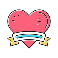 heart with ribbon logo color icon vector illustration