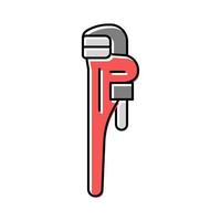 pipe wrench tool color icon vector illustration